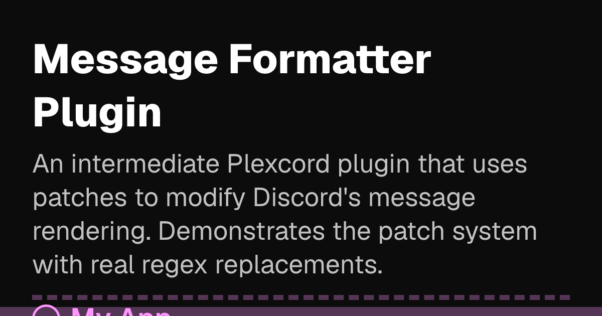 Message Formatter Plugin | Plexcord Docs